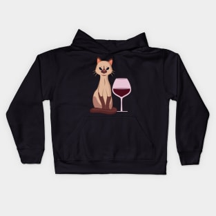 Easily Distracted by Cats and Wine Kids Hoodie